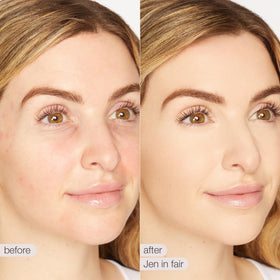tarte texture close-up of creamy formula, highlights lightweight blur
