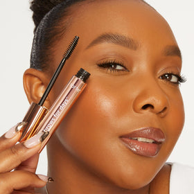 tarte before and after brows comparison showing fuller defined brows