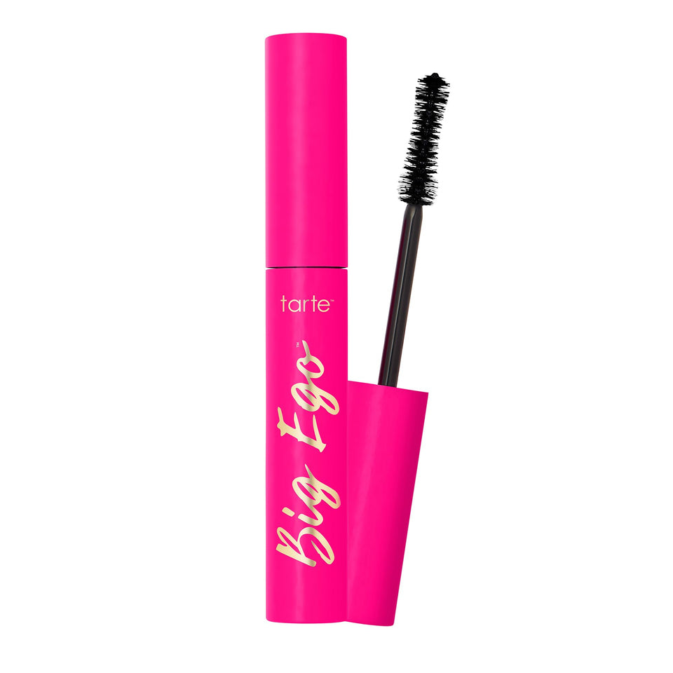 tarte big ego mascara front packaging shows ultra-black tube and branding for bold lashes