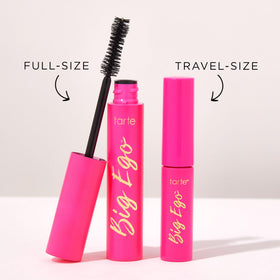 tarte big ego mascara styled in evening makeup scene for dramatic, long-lasting wear