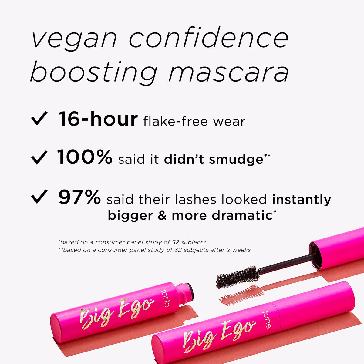 tarte travel pouch arrangement showing compact mascara for on-the-go touchups