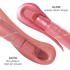 tarte on model cheeks displays natural dewy glow and flattering flush