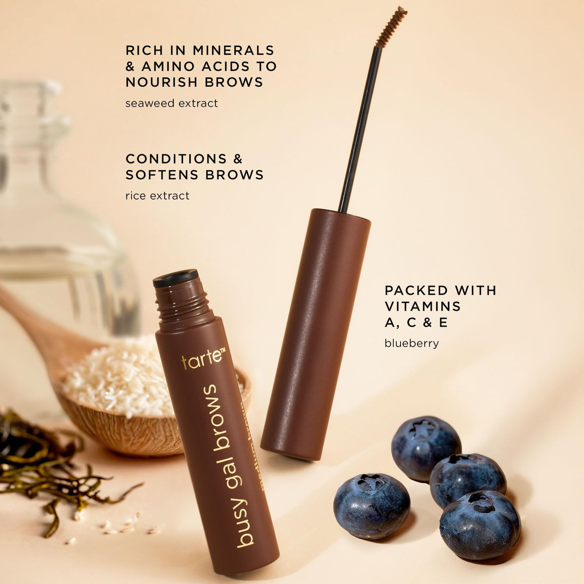 tarte Busy Gal in a purse on-the-go lifestyle shot for quick touch-ups and waterproof hold