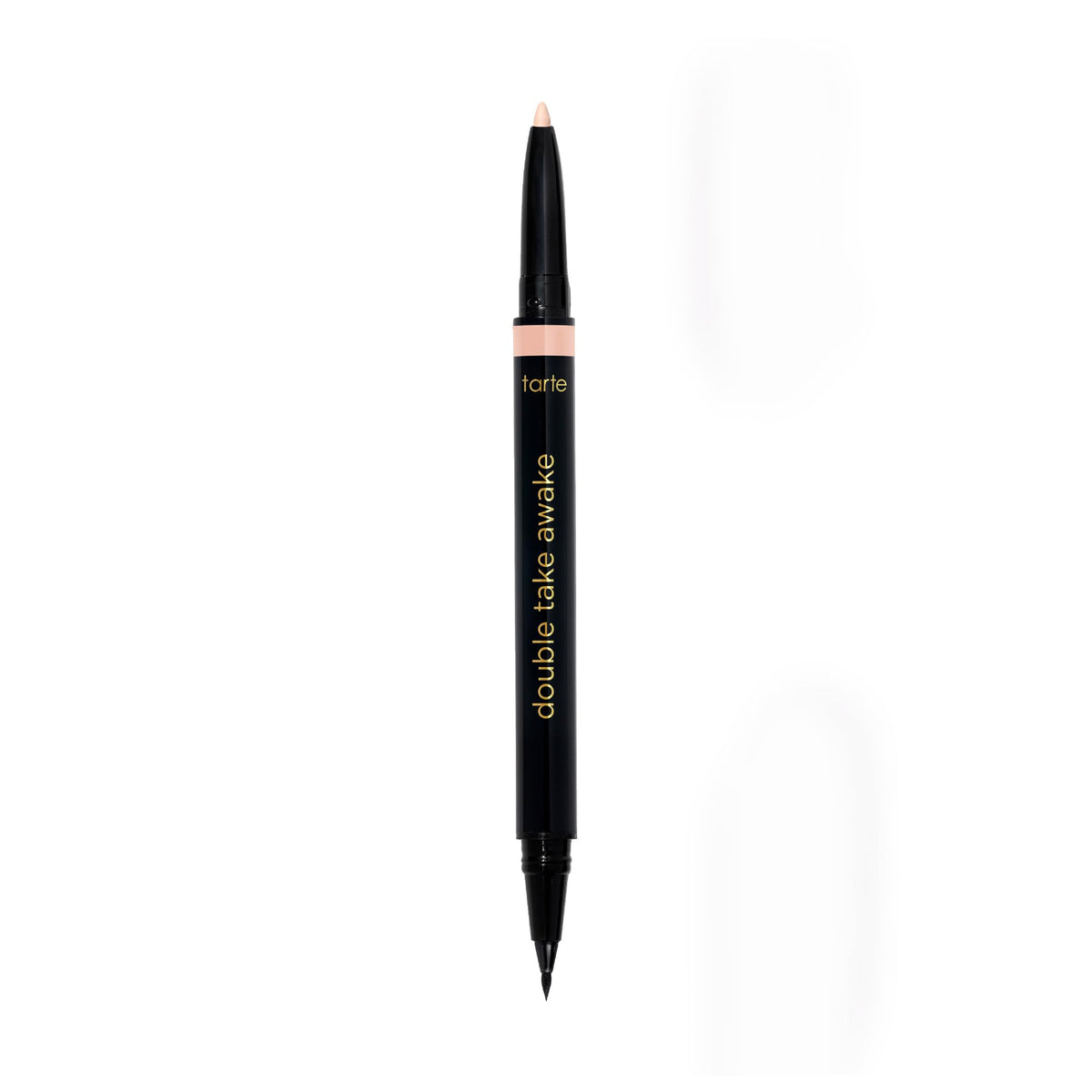 tarte front packaging showing dual-ended eyeliner, easy-to-use travel benefit