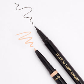tarte eyeliner in use along lashline, creates wider awake eyes benefit
