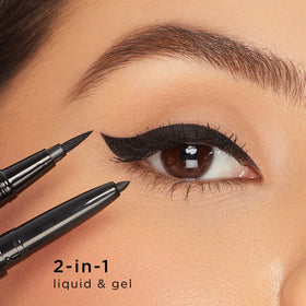 tarte applying eyeliner in lifestyle setting for defined eye looks