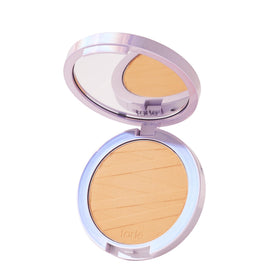 tarte compact front view showing sleek packaging and travel convenience