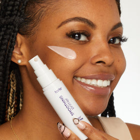 tarte primer applied under foundation showing improved makeup slip and longevity