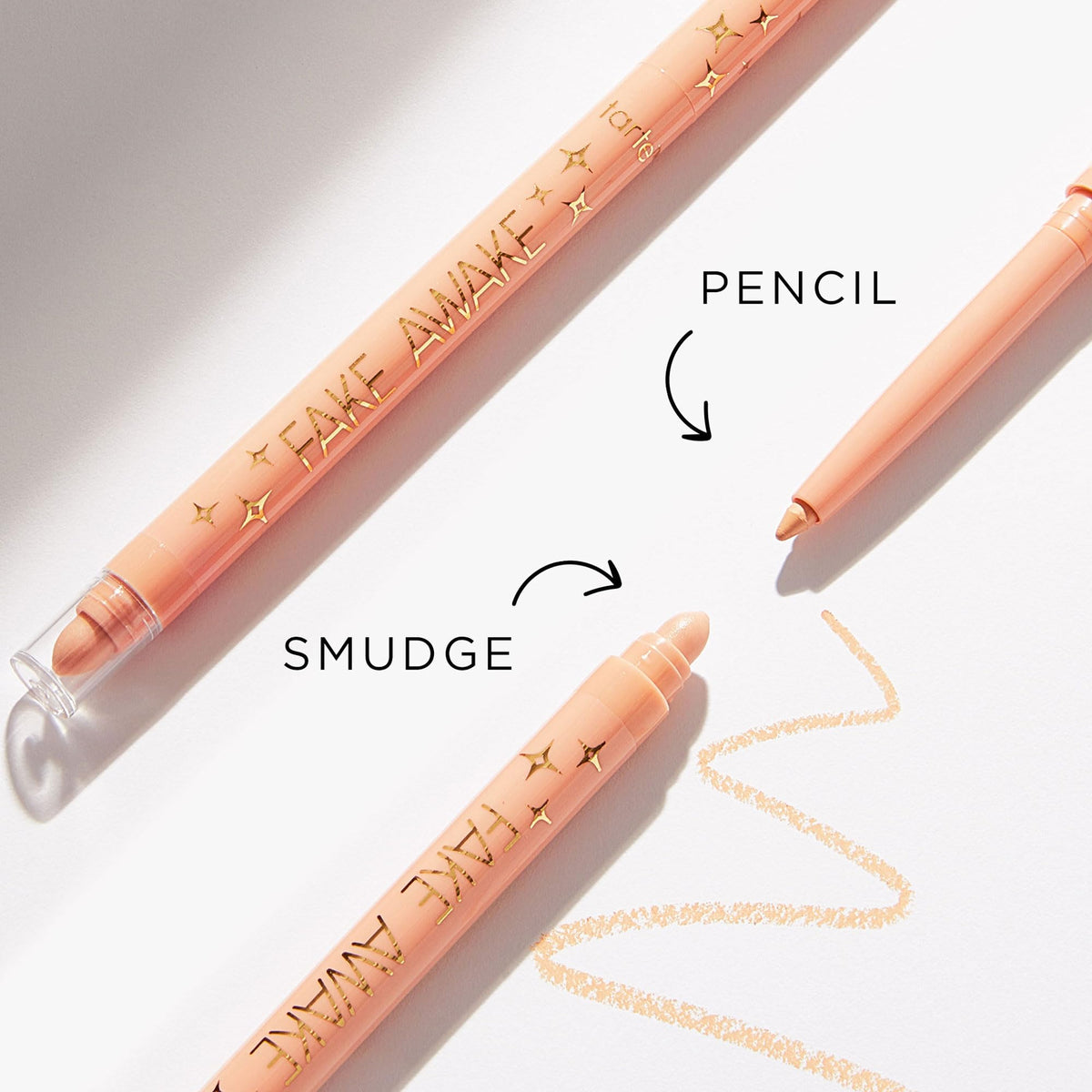 tarte fake awake texture swatch gliding on skin, smooth brightening finish