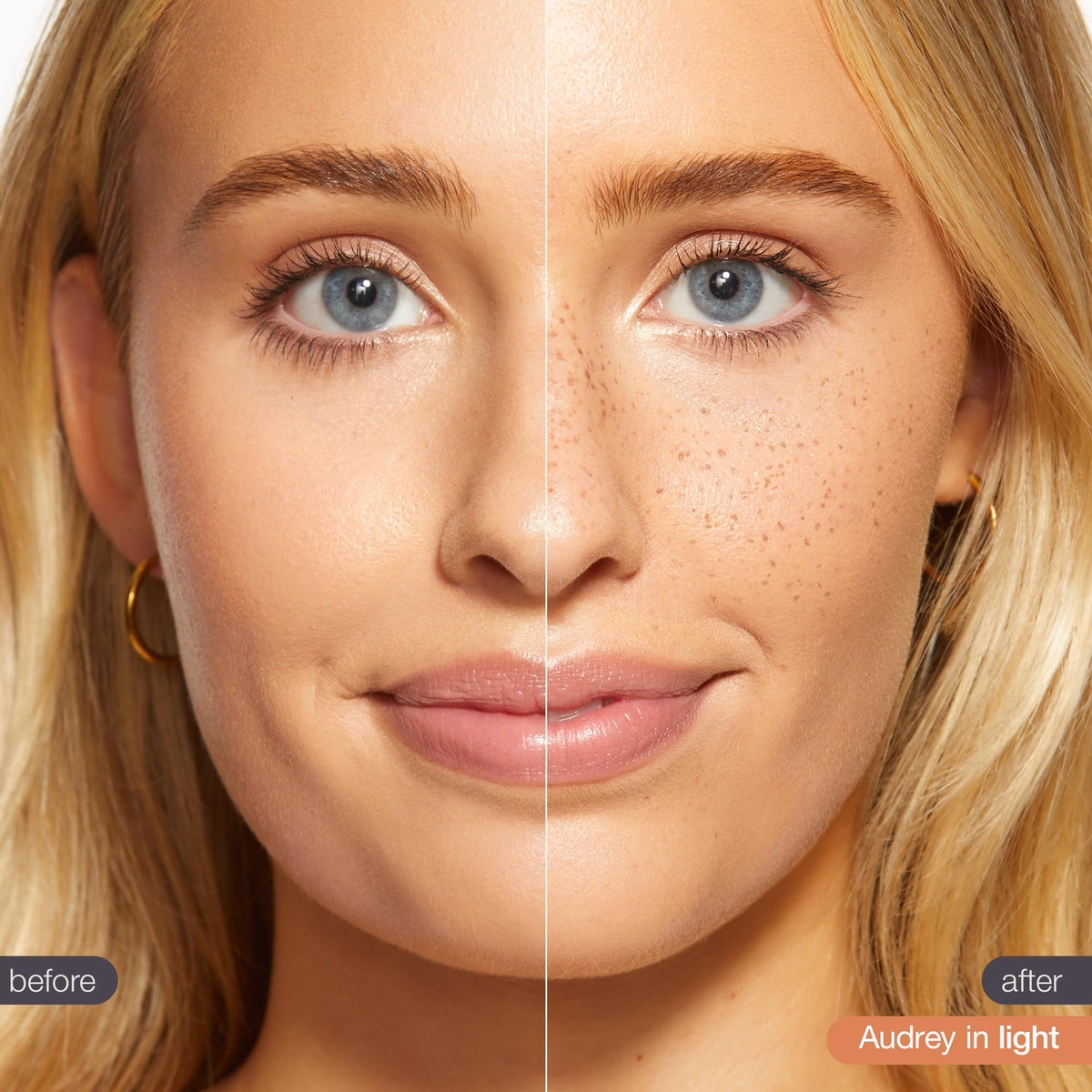 tarte stamped freckles on cheek lifestyle shot creates natural sun-kissed look