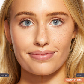 tarte stamped freckles on cheek lifestyle shot creates natural sun-kissed look