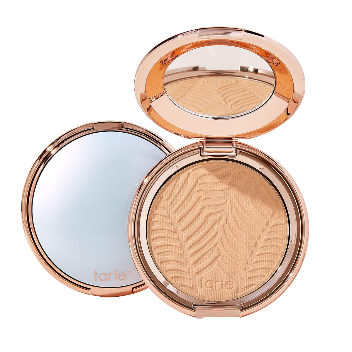 tarte compact front view showing sleek packaging and shade label benefit travel-friendly