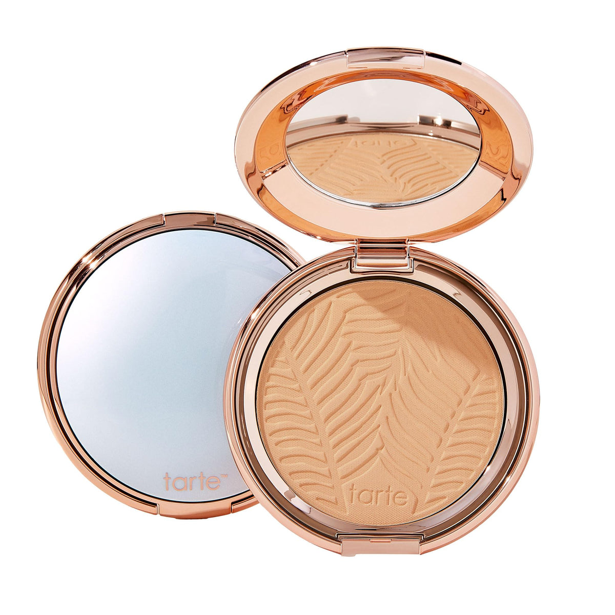 tarte front packaging showing compact and logo for travel-friendly finish