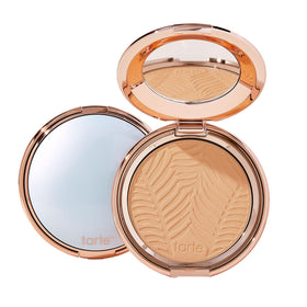 tarte front packaging showing compact and logo for travel-friendly finish