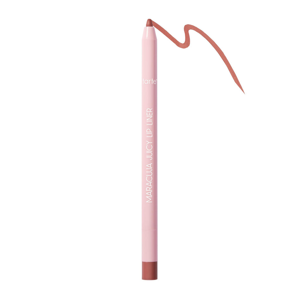 tarte front packaging showing rosy brown liner and benefit of clear shade identification