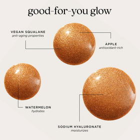 tarte applied to collarbones showing body glow and subtle sun-kissed effect