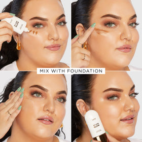 tarte drops on moisturizer being blended for customizable glow