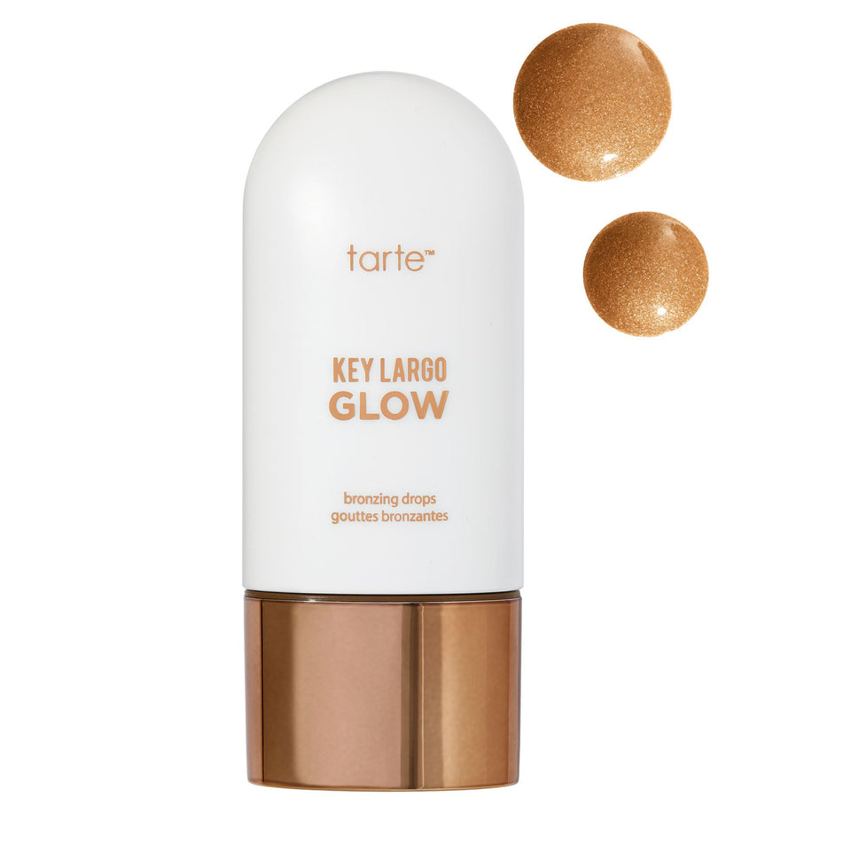 tarte bottle front packaging showing bronzing drops and glow