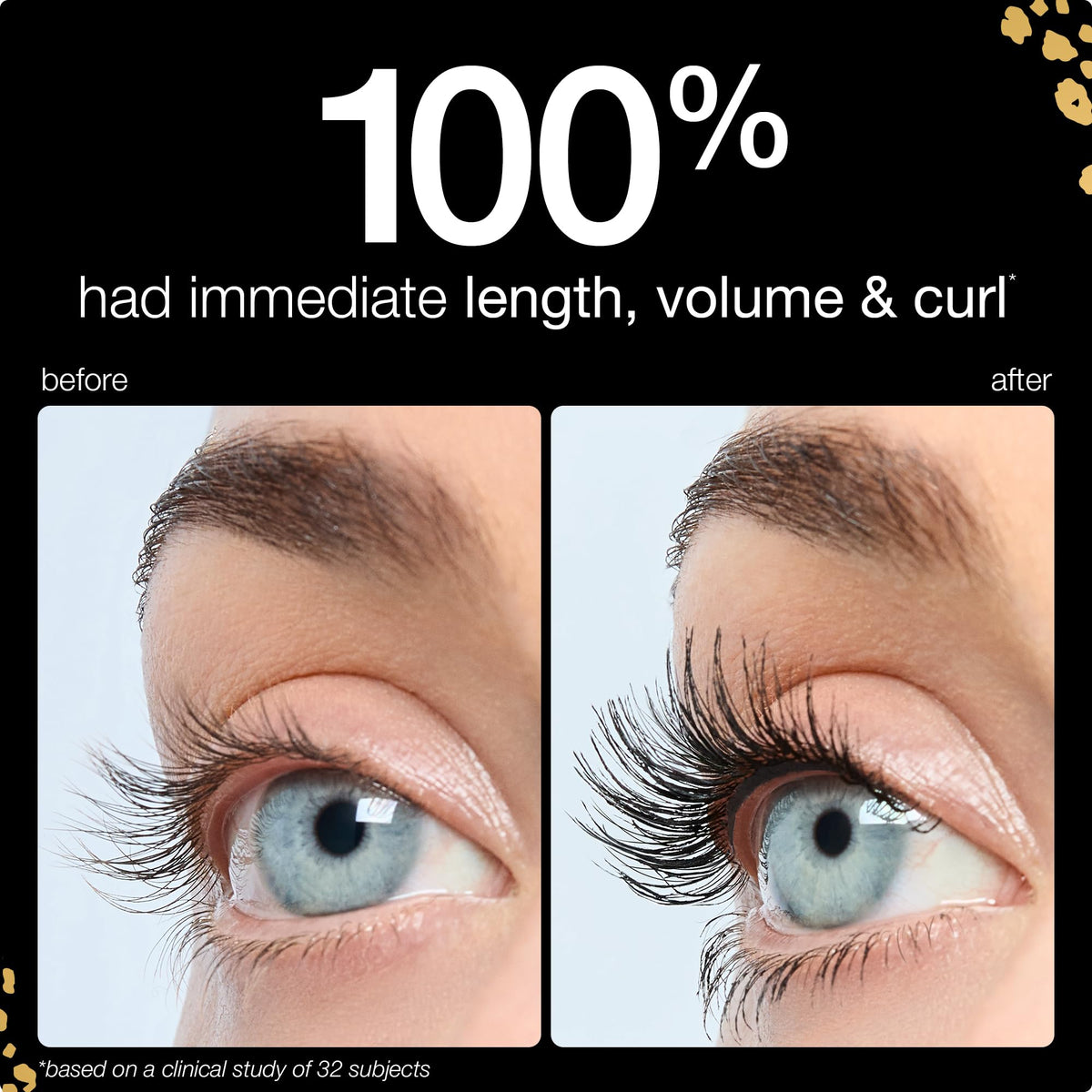 tarte application on model lashes showing instant lift and eye-opening effect