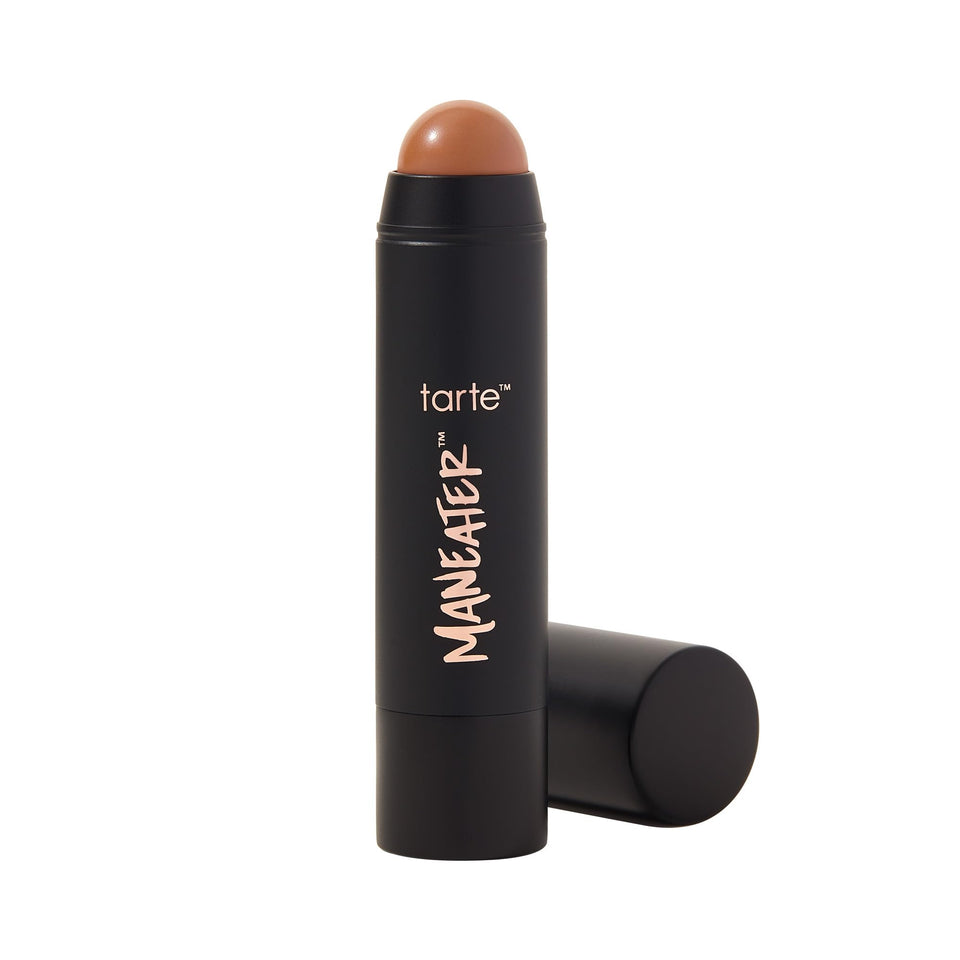 tarte Maneater stick front packaging showing shade sundown and benefits