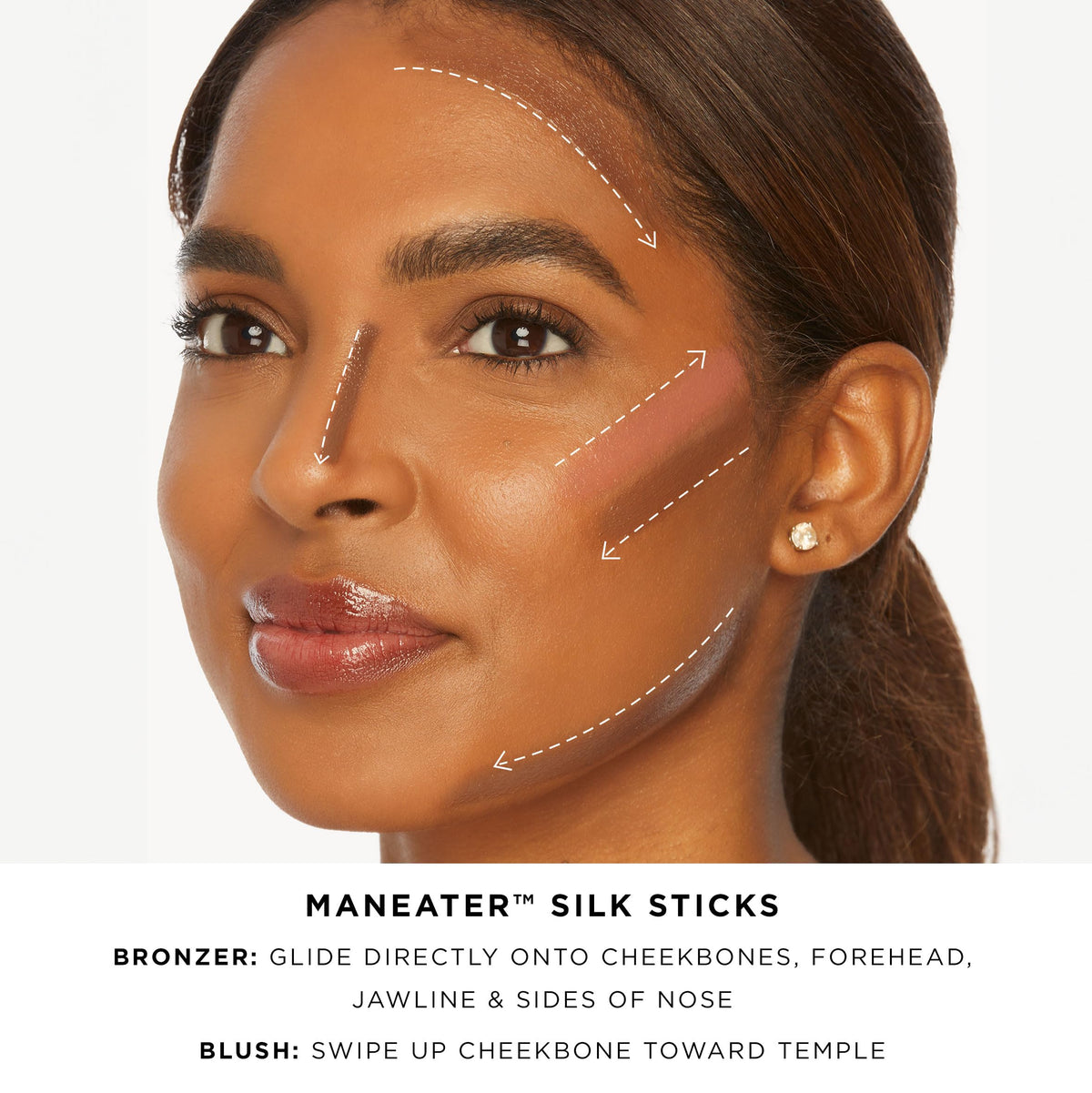 tarte swatches on arm demonstrating buildable shades and blendability