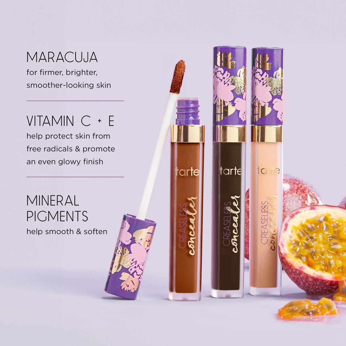 tarte maracuja oil ingredient close-up illustrating skin-conditioning and brightening benefit