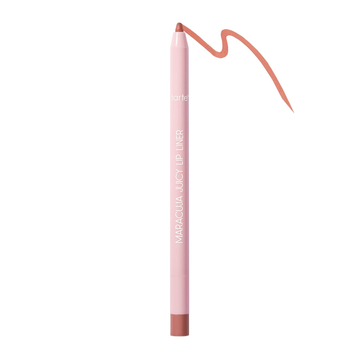 tarte front view of lip liner showing full pencil and label, highlights clean ingredients