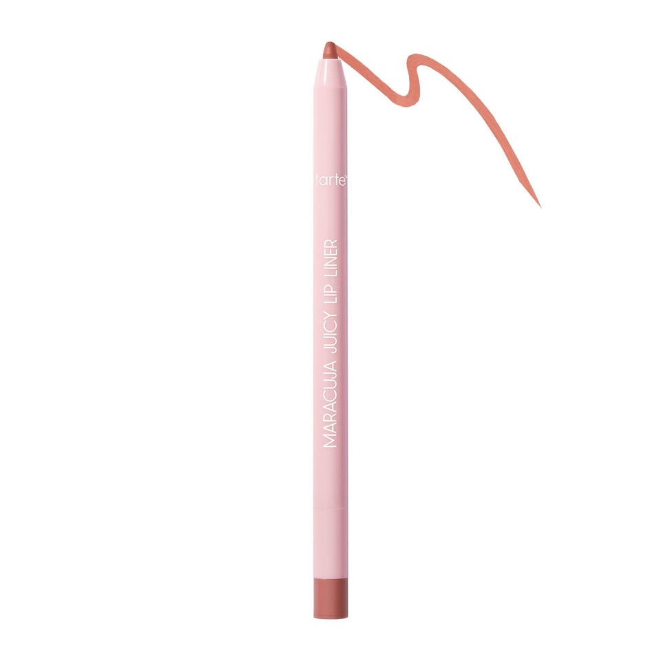 tarte front view of lip liner showing full pencil and label, highlights clean ingredients