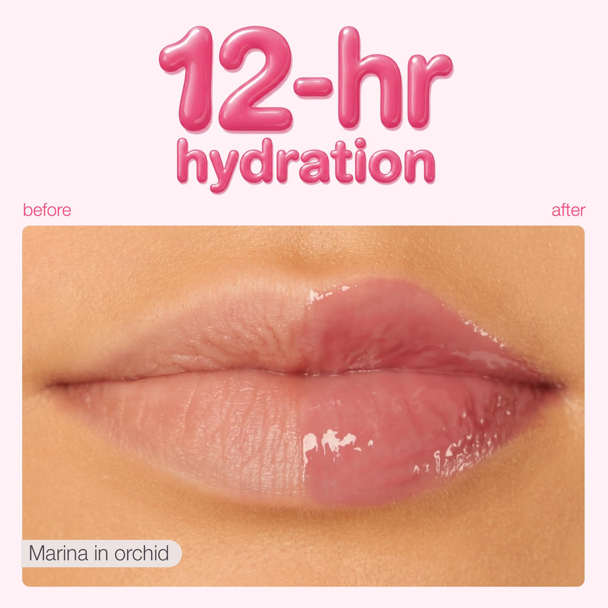 tarte close-up on lips showing glossy raspberry finish and hydrated look