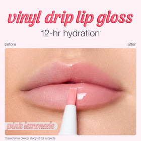 tarte model wearing Pink Lemonade gloss showing juicy reflective lips