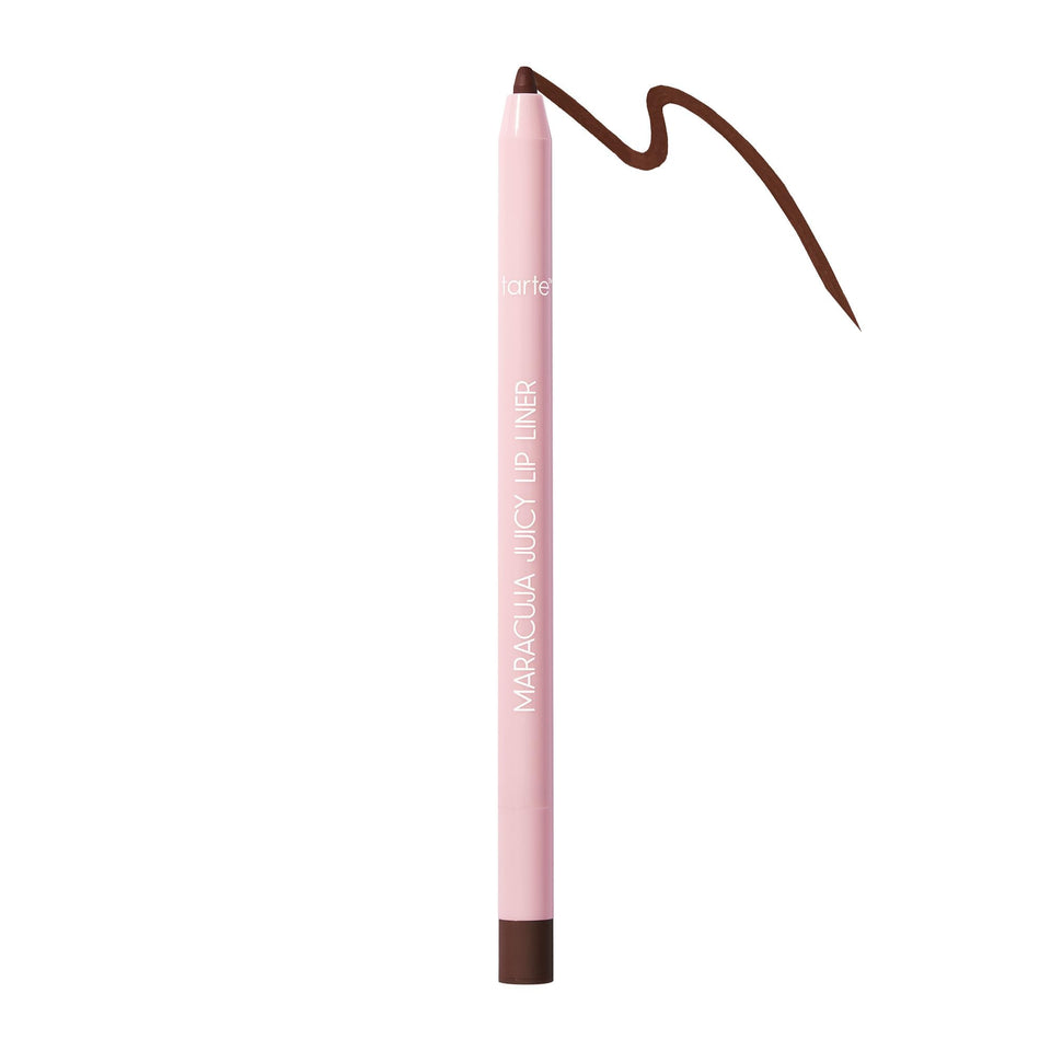 tarte lip liner front view showing sleek pencil and brown shade for precise definition