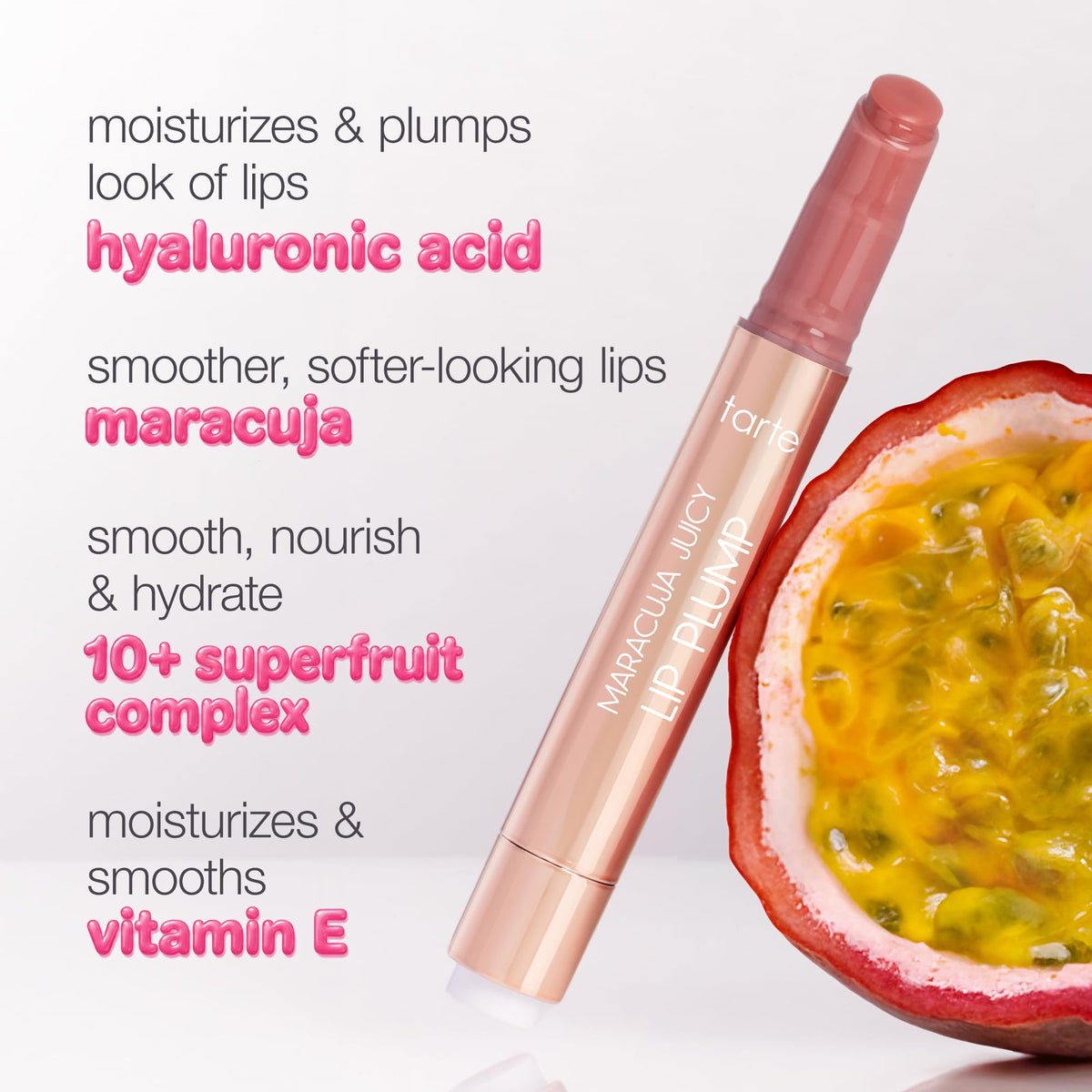 tarte held in hand showing size and easy portability benefit
