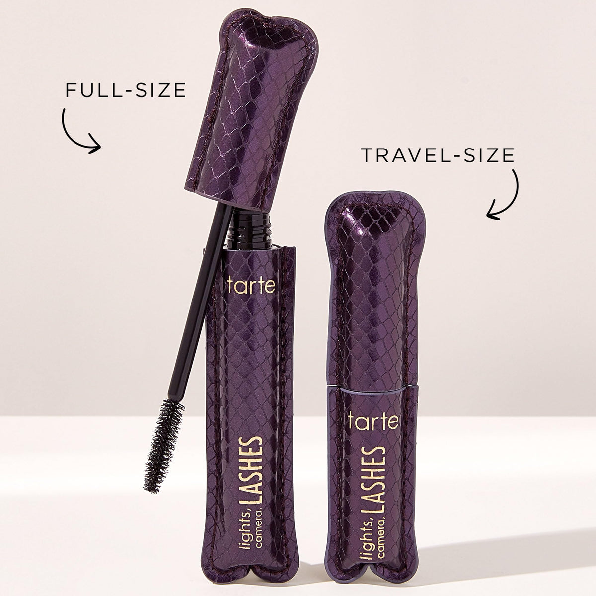 tarte open tube with wand showing applicator shape and product payoff