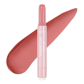 tarte front packaging showing rose shade and sleek click-up tube, easy travel convenience