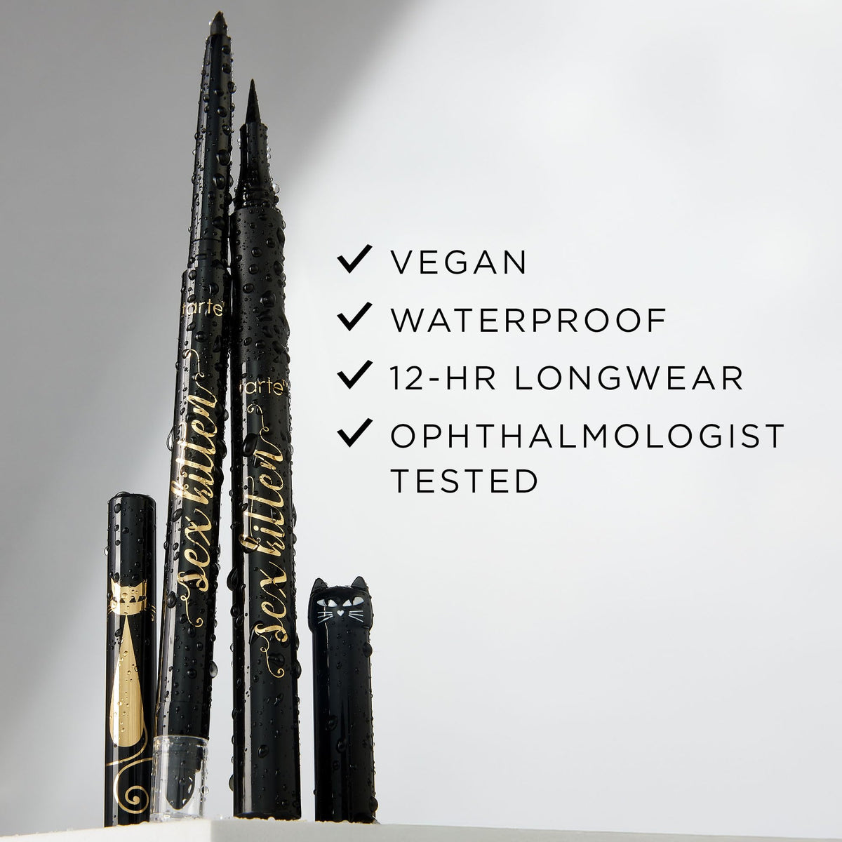 tarte sex kitten size scale next to coin showing full-size portability and value