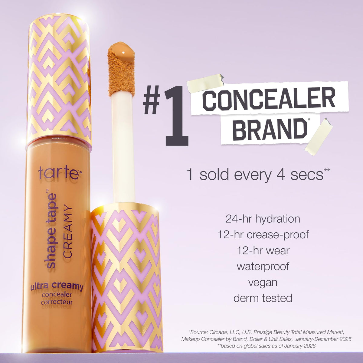 tarte before after split image showing concealing power and natural appearance