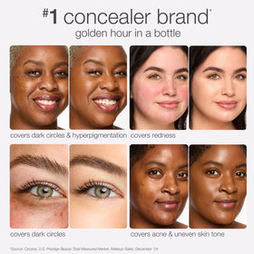 tarte shape tape radiant undereye before after comparison demonstrating brightening and neutralizing benefit