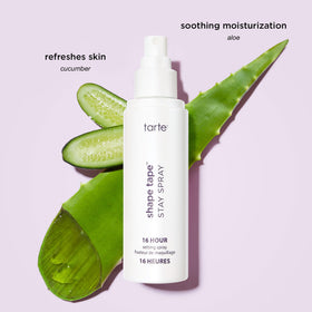 tarte Shape Tape spray in hand to show scale, conveys easy handheld application