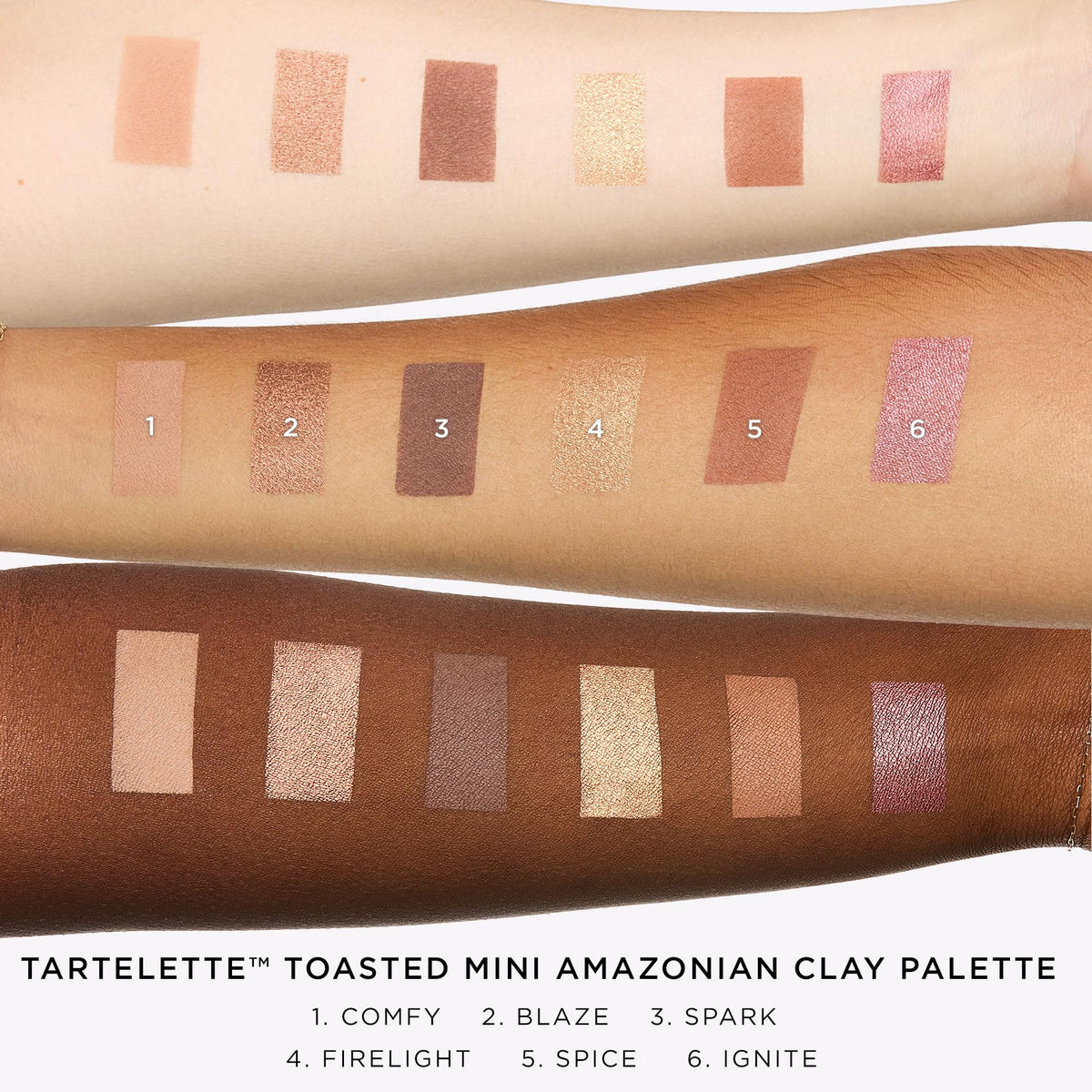 tarte metallic shade swipe demonstrating reflective payoff and smoothness
