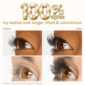 tarte close-up of swiped lashes showing dramatic length and lift