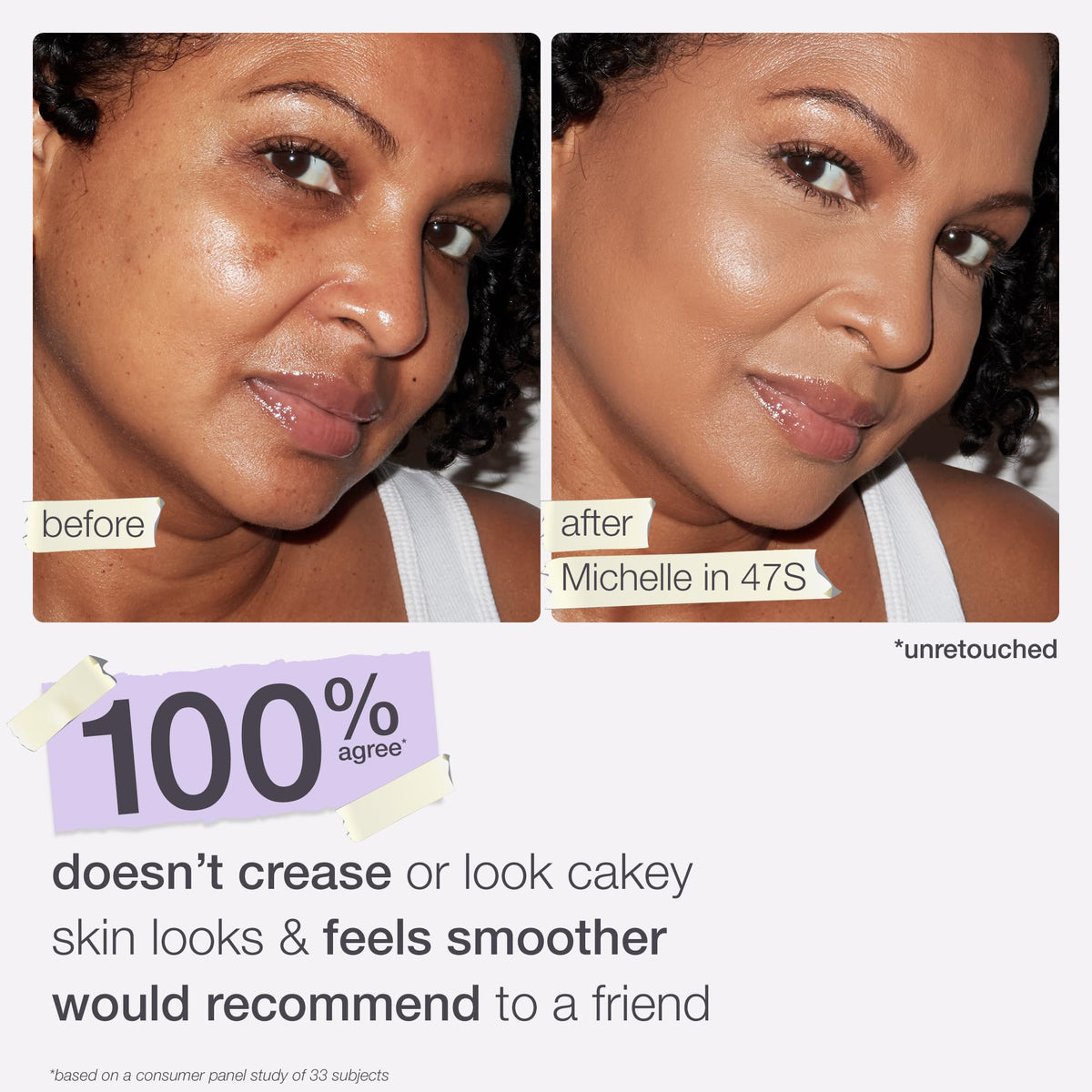 tarte travel-size packaging on flatlay, portable convenience benefit