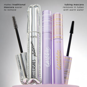 tarte small travel-size tube next to passport showing portability and on-the-go convenience