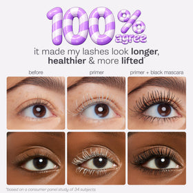 tarte tartelette primer after mascara comparison showing fuller lashes