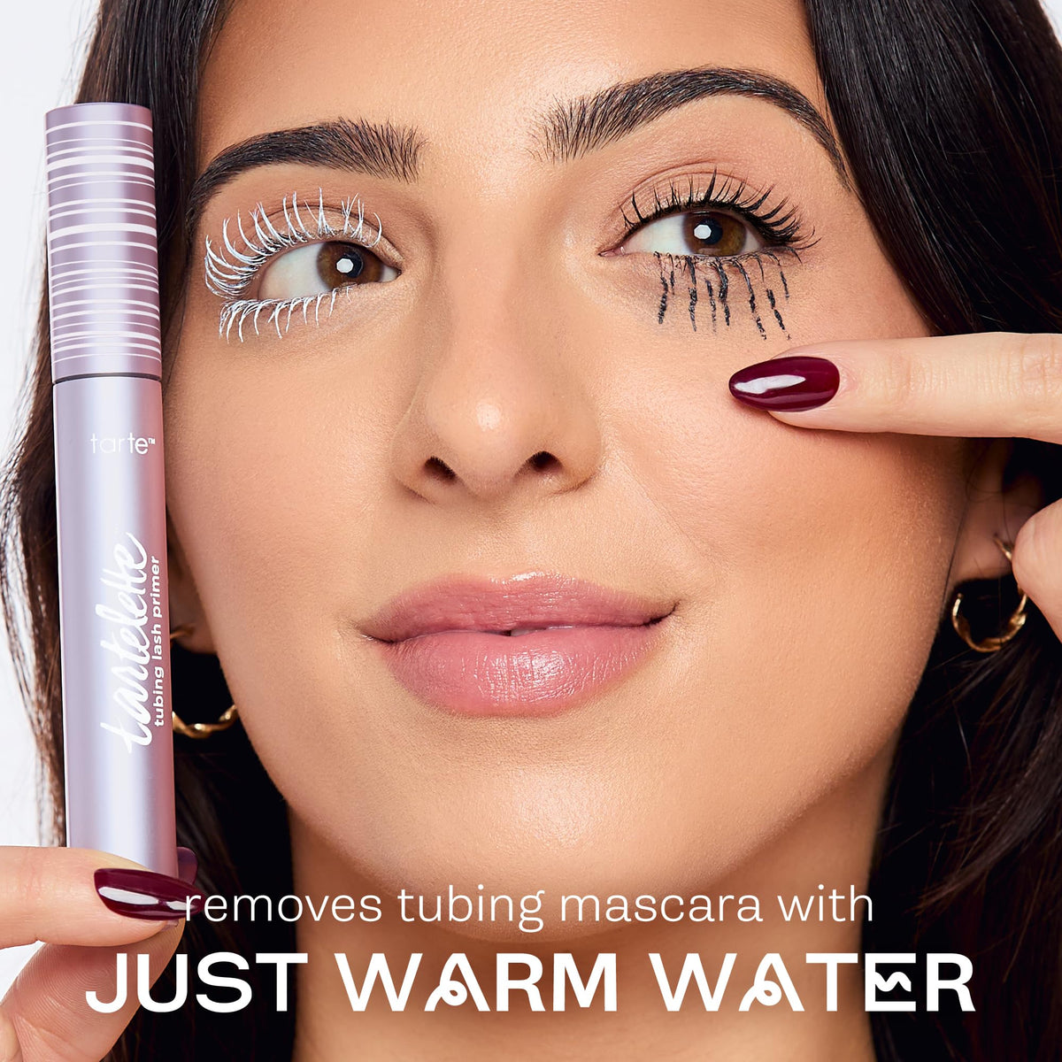 tarte tartelette primer applied on lashes before mascara for lift