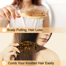 TaShow comb close-up of wide rounded teeth for gentle detangling and less breakage