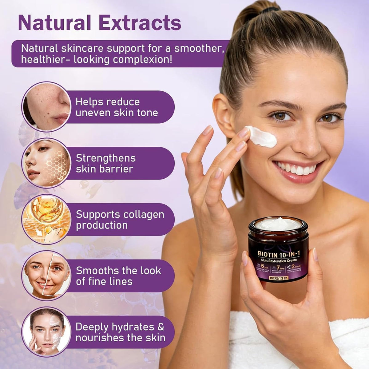 Tasunte label closeup showing ingredient list and reassurance of natural extracts