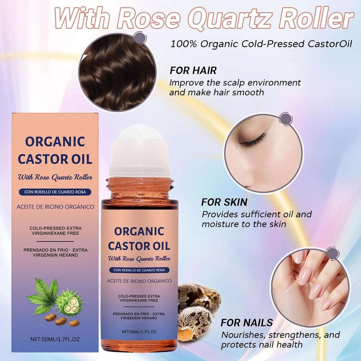 Tasunte roll-on applied to eyebrow area demonstrating precise, mess-free use