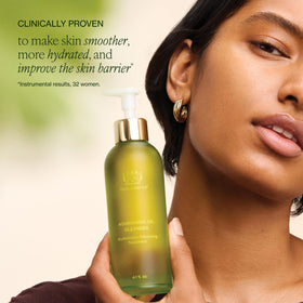Tata Harper botanical ingredients like oils and herbs highlighting natural formulation