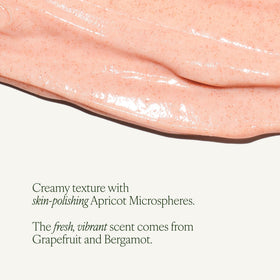 Tata Harper gel applied to skin demonstrating rinse-off texture and gentle polishing