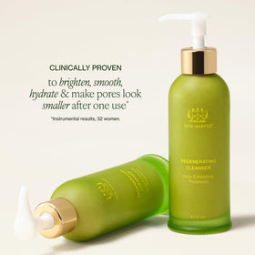 Tata Harper cleanser in hand to show bottle size and real-world scale